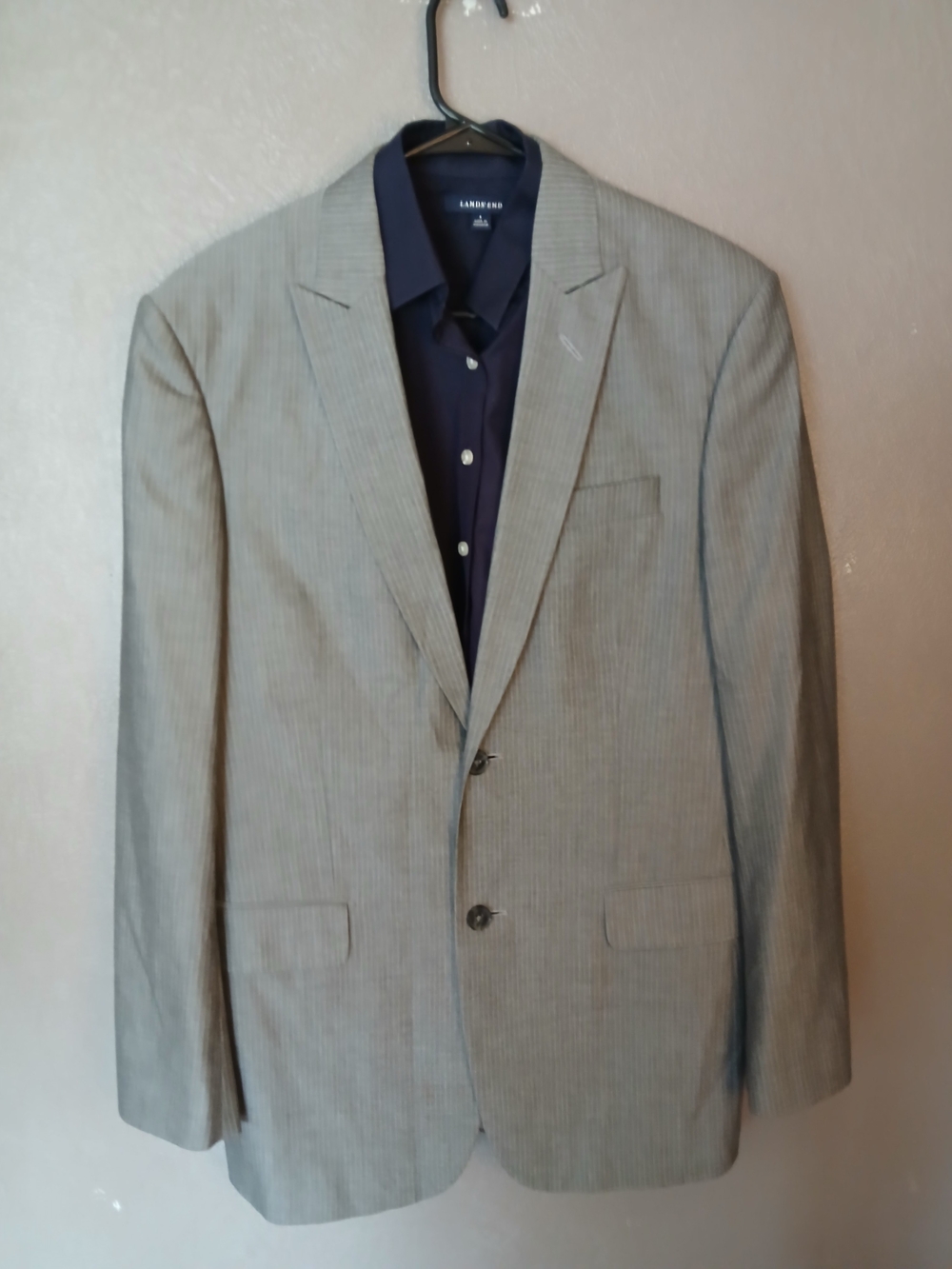 Express Men's Light Gray Pinstripe Blazer-38R-SUIT JACKET ONLY